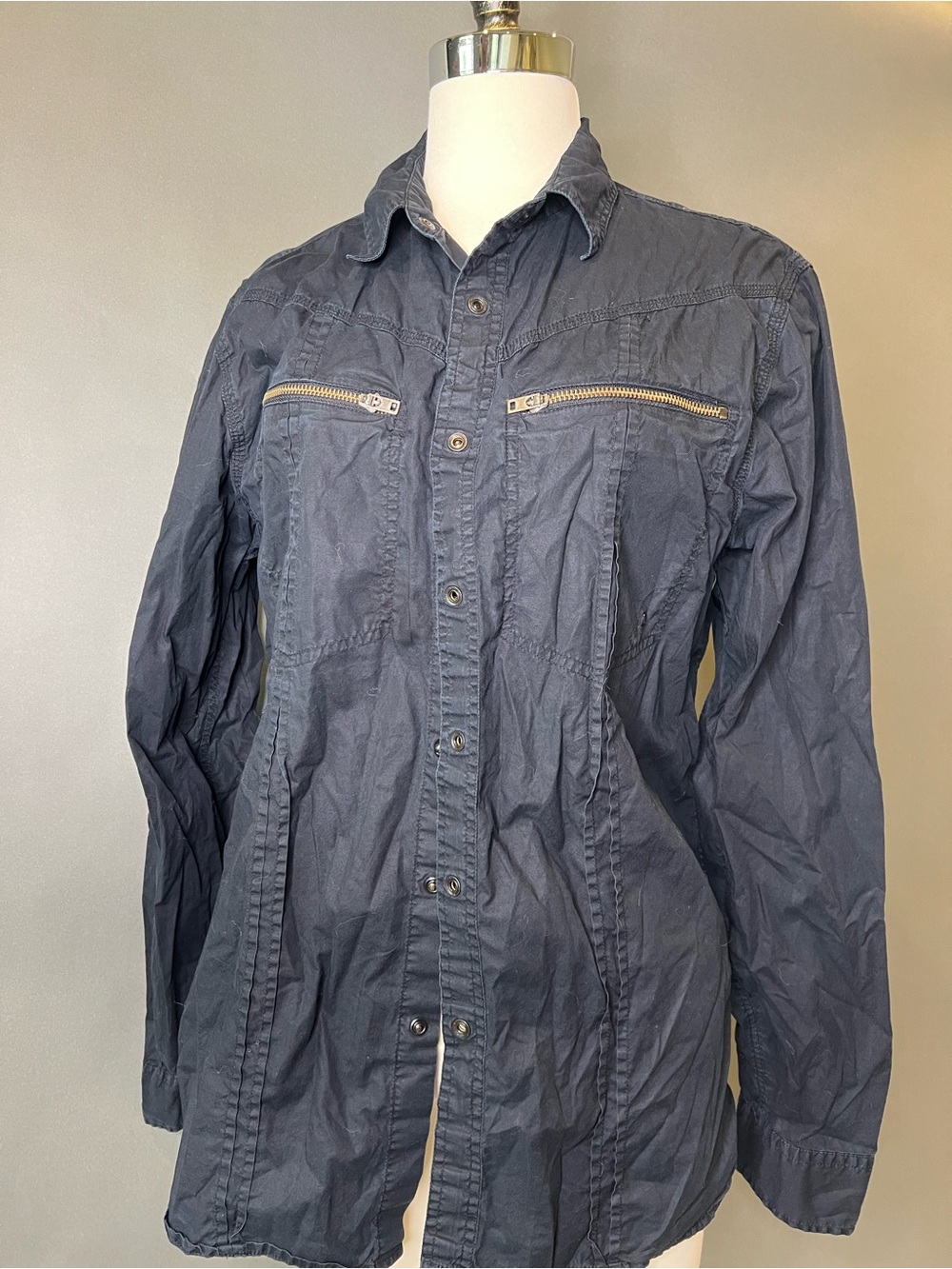 Guess Navy Branded Interior Label Shirt
